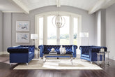 Coaster Bleker Tufted Tuxedo Arm Sofa Blue Model 509481
